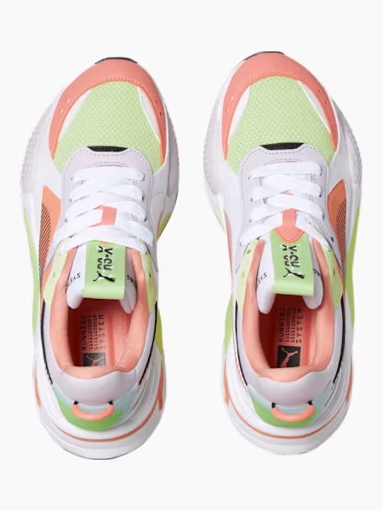 Puma Shoes - Puma Lace-Up Sneakers in White, Peach & Lime